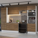 Combo Completo de Cocina 330 cm Blanco/Marrón Stella Madesa 02