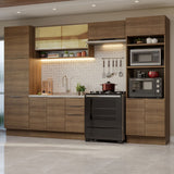 Combo Completo de Cocina 330 cm Marrón Stella Madesa 03