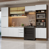 Combo Completo de Cocina 330 cm Marrón/Blanco Stella Madesa 03