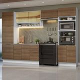 Combo Completo de Cocina 330 cm Blanco/Marrón Stella Madesa 03