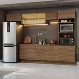 Combo Completo de Cocina 330 cm Marrón Stella Madesa 04