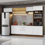 Combo Completo de Cocina 330 cm Marrón/Blanco Stella Madesa 04