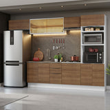 Combo Completo de Cocina 330 cm Blanco/Marrón Stella Madesa 04