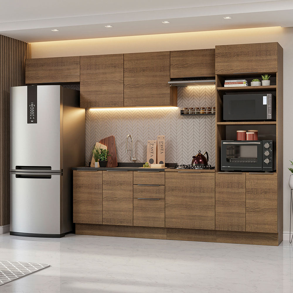 Combo Completo de Cocina 330 cm Marrón Stella Madesa 05