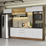 Combo Completo de Cocina 330 cm Marrón/Blanco Stella Madesa 06