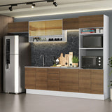 Combo Completo de Cocina 330 cm Blanco/Marrón Stella Madesa 06