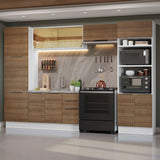 Combo Completo de Cocina 330 cm Blanco/Marrón Stella Madesa 07