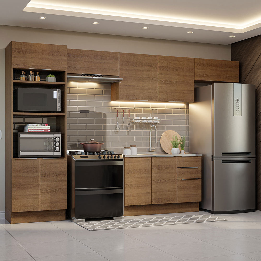 Combo Completo de Cocina 350 cm Marrón Stella Madesa 01