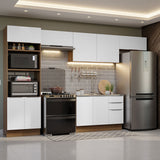 Combo Completo de Cocina 350 cm Marrón/Blanco Stella Madesa 01