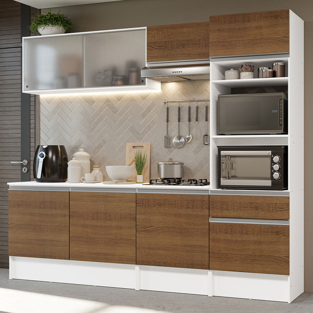 Combo completo de Cocina 240cm Blanco/Marrón Topazio 05