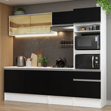 Combo Completo de Cocina 240 cm Blanco/Negro Diamante Madesa 06