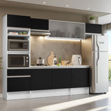 Combo Completo de Cocina 300 cm Blanco/Negro Topazio Madesa 01