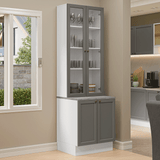 Kit Bajo Mesada + Cristalero 70 cm Vik Blanco/Gris 01