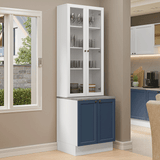 Kit Bajo Mesada + Cristalero 70 cm Vik Blanco/Azul/Blanco 01