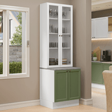 Kit Bajo Mesada + Cristalero 70 cm Vik Blanco/Verde/Blanco 01