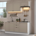 Cocina Compacta 180 cm 6 Puertas 3 Cajones Sin Mesada Blanco/Crema Vik Madesa 01