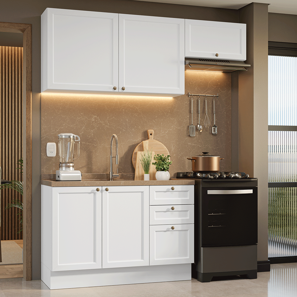 Cocina Compacta 180 cm Vik Blanco 02