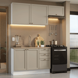 Combo de Cocina Compacta 180 cm Blanco/Crema Vik Madesa 02