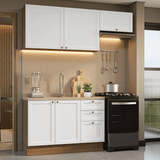 Cocina Compacta 180 cm Vik Marrón/Blanco 02
