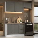 Cocina Compacta 180 cm Vik Blanco/Gris 02