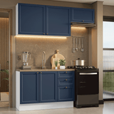 Cocina Compacta 180 cm Vik Blanco/Azul 02