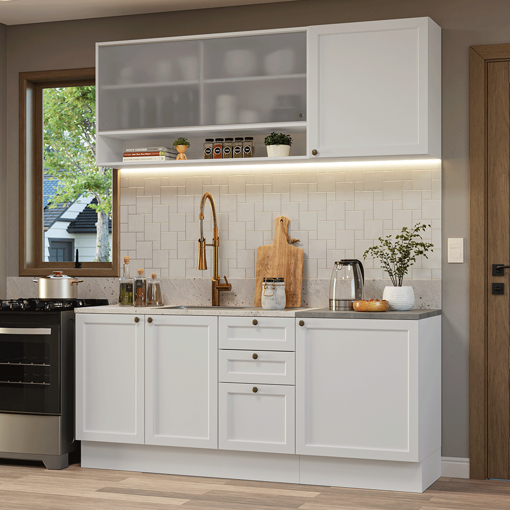 Cocina Compacta 180 cm Vik Blanco 03