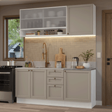 Combo de Cocina Compacta 180 cm Blanco/Crema Vik Madesa 03