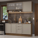 Combo de Cocina Compacta 180 cm Marrón/Crema Vik Madesa 03