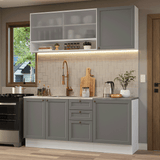 Cocina Compacta 180 cm Vik Blanco/Gris 03