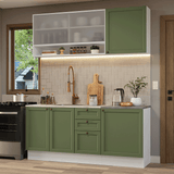 Cocina Compacta 180 cm Vik Blanco/Verde 03