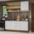 Cocina Compacta 180 cm 6 Puertas 3 Cajones Sin Mesada Marrón/Blanco Vik Madesa 04
