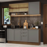 Cocina Compacta 180 cm Vik Marrón/Gris 04