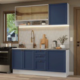 Cocina Compacta 180 cm Vik Blanco/Azul 04