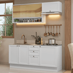 Cocina Compacta 180 cm 6 Puertas 3 Cajones Sin Mesada Blanco Vik Madesa 05