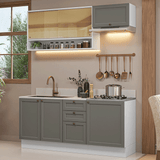 Cocina Compacta 180 cm Vik Blanco/Gris 05