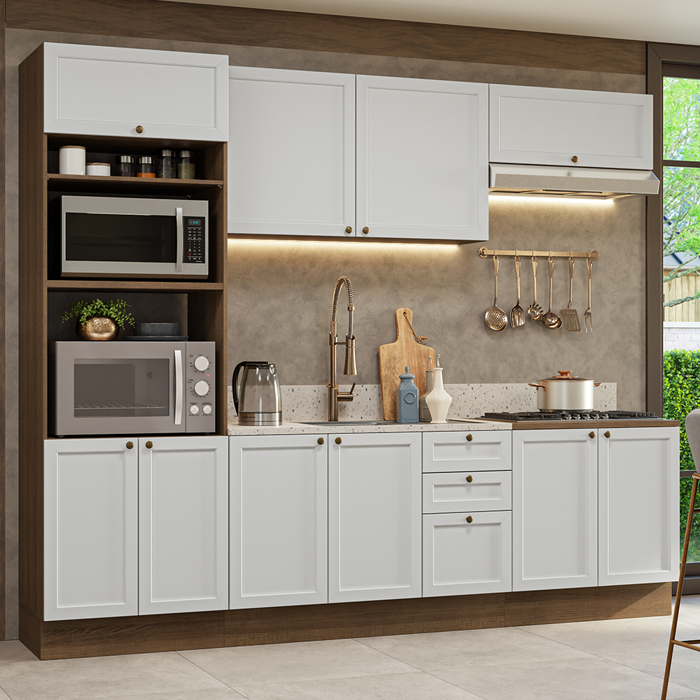 Combo de Cocina 270 cm Vik Marrón/Blanco 01