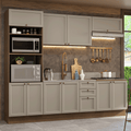 Combo completo de Cocina 270 cm 10 Puertas 3 Cajones Sin Mesada Marrón/Crema Vik Madesa 01