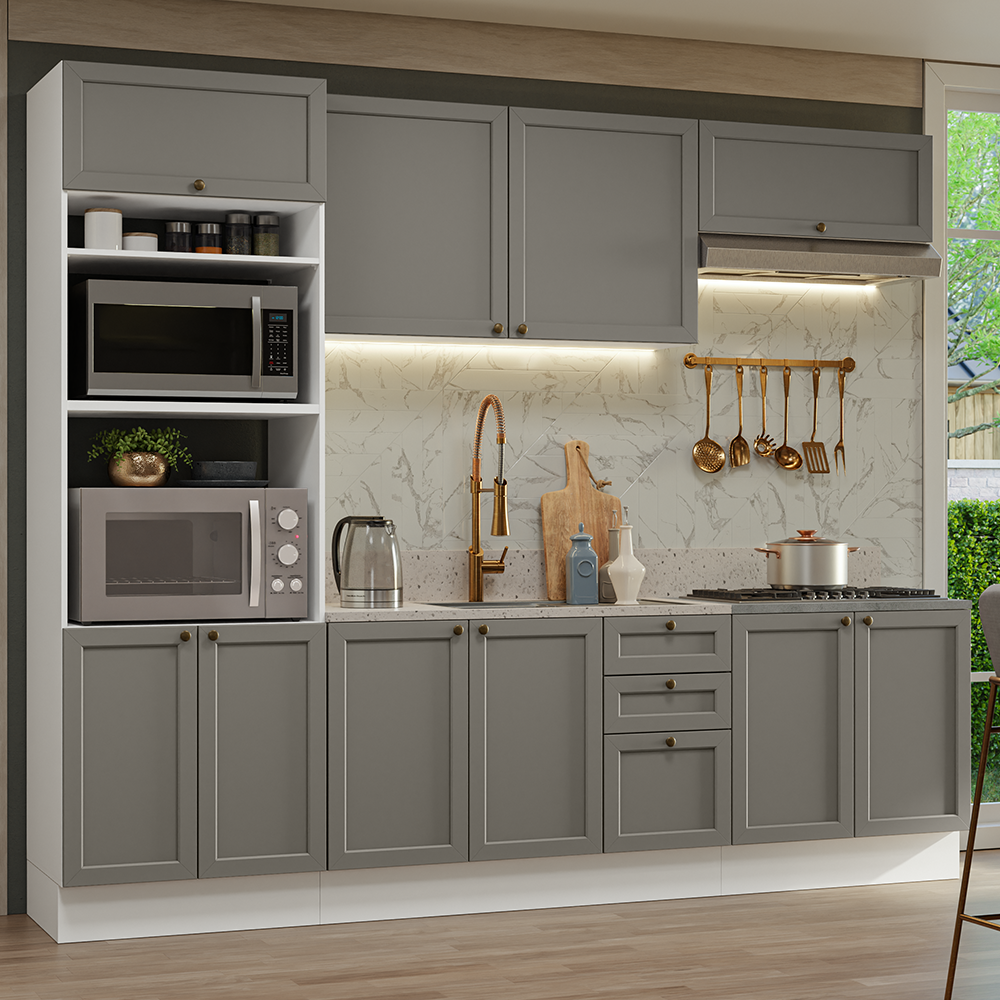 Combo de Cocina 270 cm Vik Blanco/Gris 01