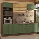 Combo de Cocina 270 cm Vik Marrón/Verde 02