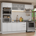 Combo completo de Cocina 270 cm 8 Puertas 3 Cajones Sin Mesada Blanco Vik Madesa 03