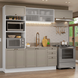 Combo completo de Cocina 270 cm Blanco/Crema Vik Madesa 03
