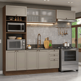 Combo completo de Cocina 270 cm Marrón/Crema Vik Madesa 03