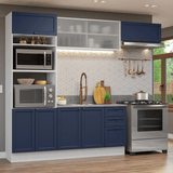 Combo de Cocina 270 cm Vik Blanco/Azul 03