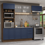 Combo de Cocina 270 cm Vik Marrón/Azul 03