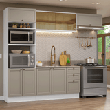 Combo completo de Cocina 270 cm Blanco/Crema Vik Madesa 04