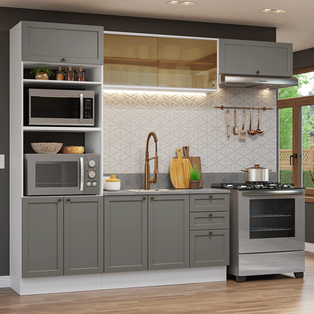 Combo de Cocina 270 cm Vik Blanco/Gris 04