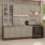 Combo completo de Cocina 270 cm Marrón/Crema Vik Madesa 05