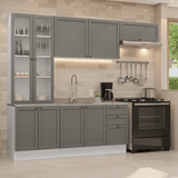 Combo completo de Cocina 270 cm Blanco/Gris Vik Madesa 05