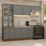 Combo completo de Cocina 270 cm Marrón/Gris Vik Madesa 05