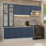 Combo completo de Cocina 270 cm Blanco/Azul Vik Madesa 05